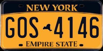 NY license plate GOS4146