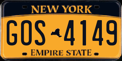 NY license plate GOS4149