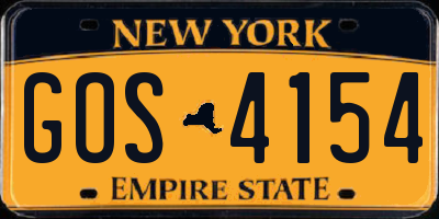 NY license plate GOS4154