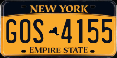 NY license plate GOS4155
