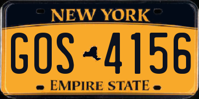 NY license plate GOS4156