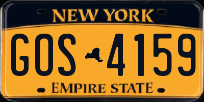 NY license plate GOS4159