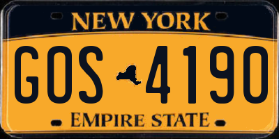 NY license plate GOS4190