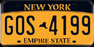 NY license plate GOS4199