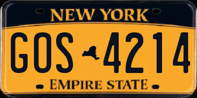 NY license plate GOS4214