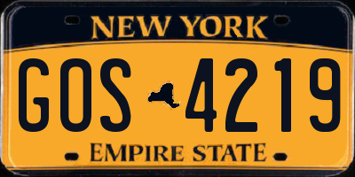 NY license plate GOS4219
