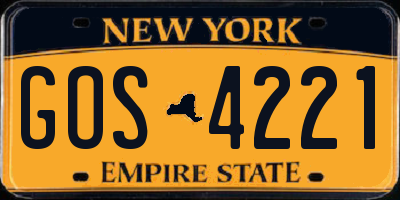 NY license plate GOS4221