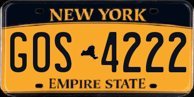 NY license plate GOS4222