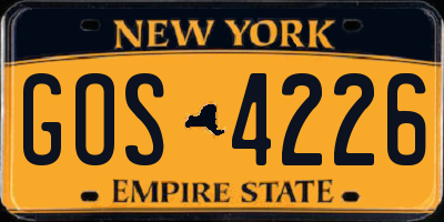 NY license plate GOS4226