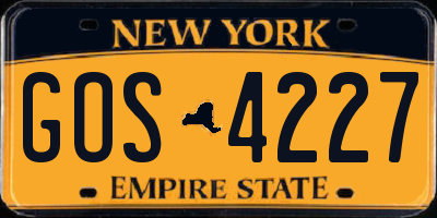 NY license plate GOS4227