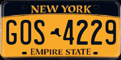 NY license plate GOS4229