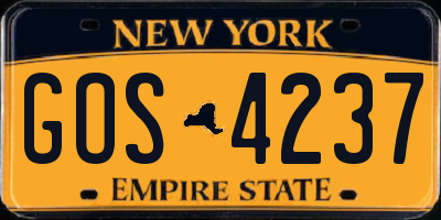 NY license plate GOS4237