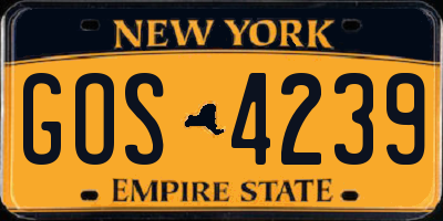 NY license plate GOS4239