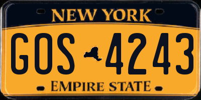 NY license plate GOS4243