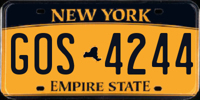 NY license plate GOS4244