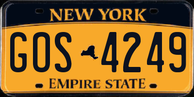 NY license plate GOS4249