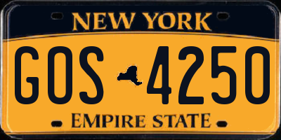 NY license plate GOS4250