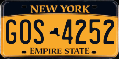 NY license plate GOS4252