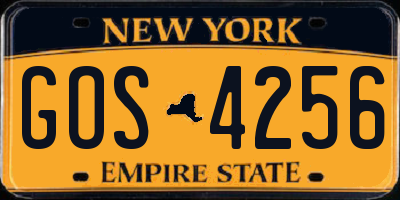 NY license plate GOS4256