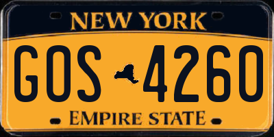 NY license plate GOS4260