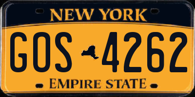 NY license plate GOS4262