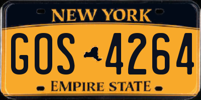 NY license plate GOS4264