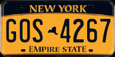 NY license plate GOS4267