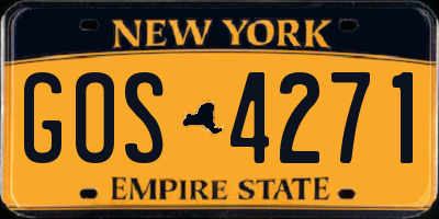 NY license plate GOS4271