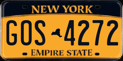 NY license plate GOS4272