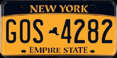 NY license plate GOS4282