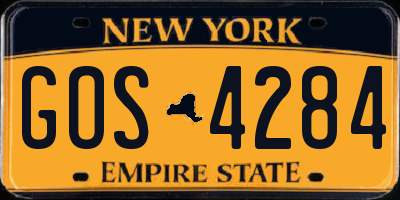 NY license plate GOS4284