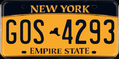 NY license plate GOS4293