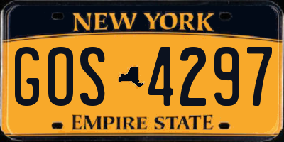 NY license plate GOS4297