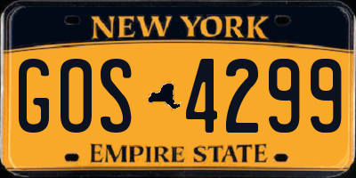 NY license plate GOS4299