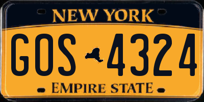 NY license plate GOS4324