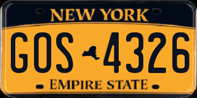 NY license plate GOS4326