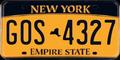 NY license plate GOS4327