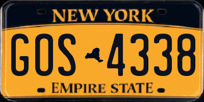 NY license plate GOS4338
