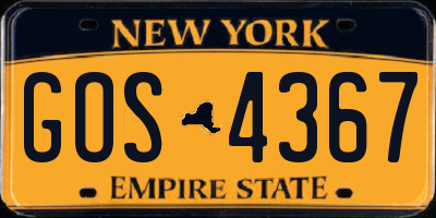NY license plate GOS4367