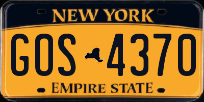 NY license plate GOS4370