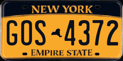 NY license plate GOS4372