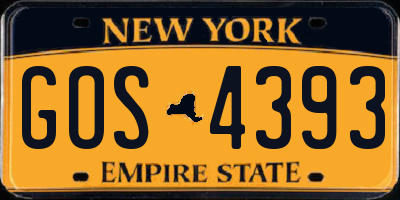 NY license plate GOS4393