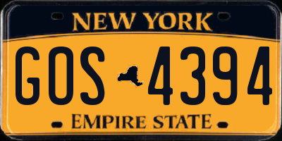 NY license plate GOS4394