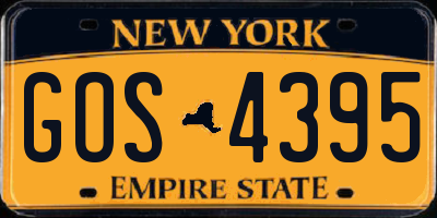 NY license plate GOS4395