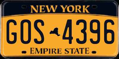 NY license plate GOS4396