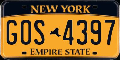 NY license plate GOS4397