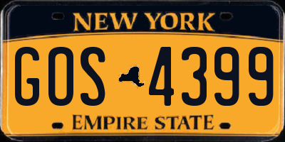 NY license plate GOS4399