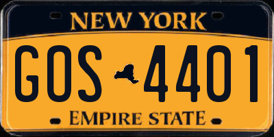 NY license plate GOS4401