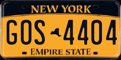 NY license plate GOS4404