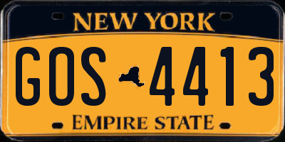 NY license plate GOS4413